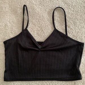 black cropped tank top